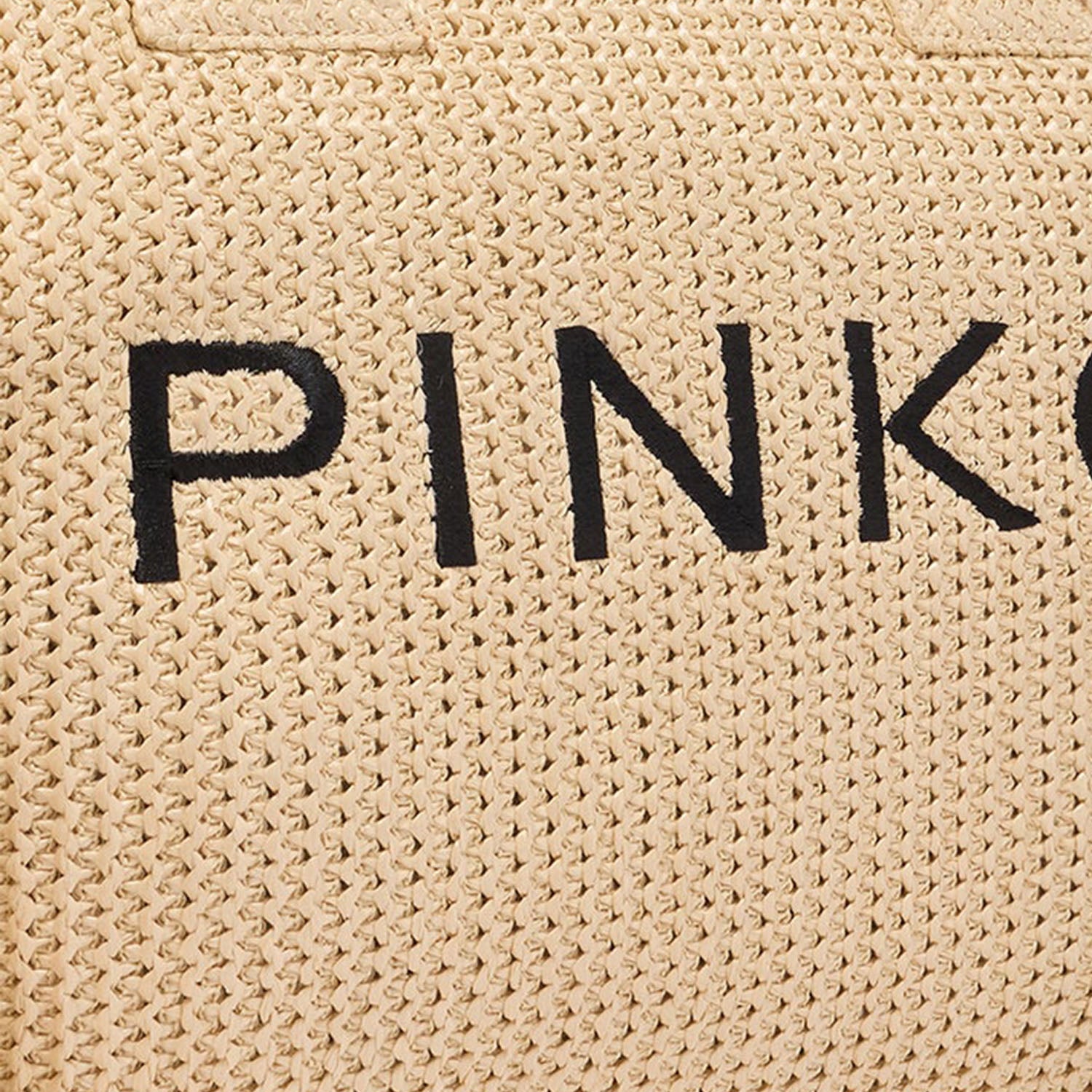 BORSA SHOPPING IN RAFIA CON LOGO 106673 A39YHZ3Q PINKO 