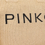 BORSA SHOPPING IN RAFIA CON LOGO 106673 A39YHZ3Q PINKO 