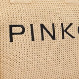 BORSA SHOPPING IN RAFIA CON LOGO 106673 A39YHZ3Q PINKO 