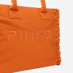 BORSA SHOPPER IN COTONE CON LOGO 106673 A3A4A76 PINKO 