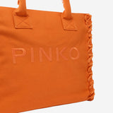 BORSA SHOPPER IN COTONE CON LOGO 106673 A3A4A76 PINKO 
