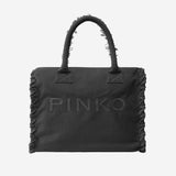 BORSA SHOPPER IN COTONE CON LOGO 106673 A3A4Z99 PINKO 