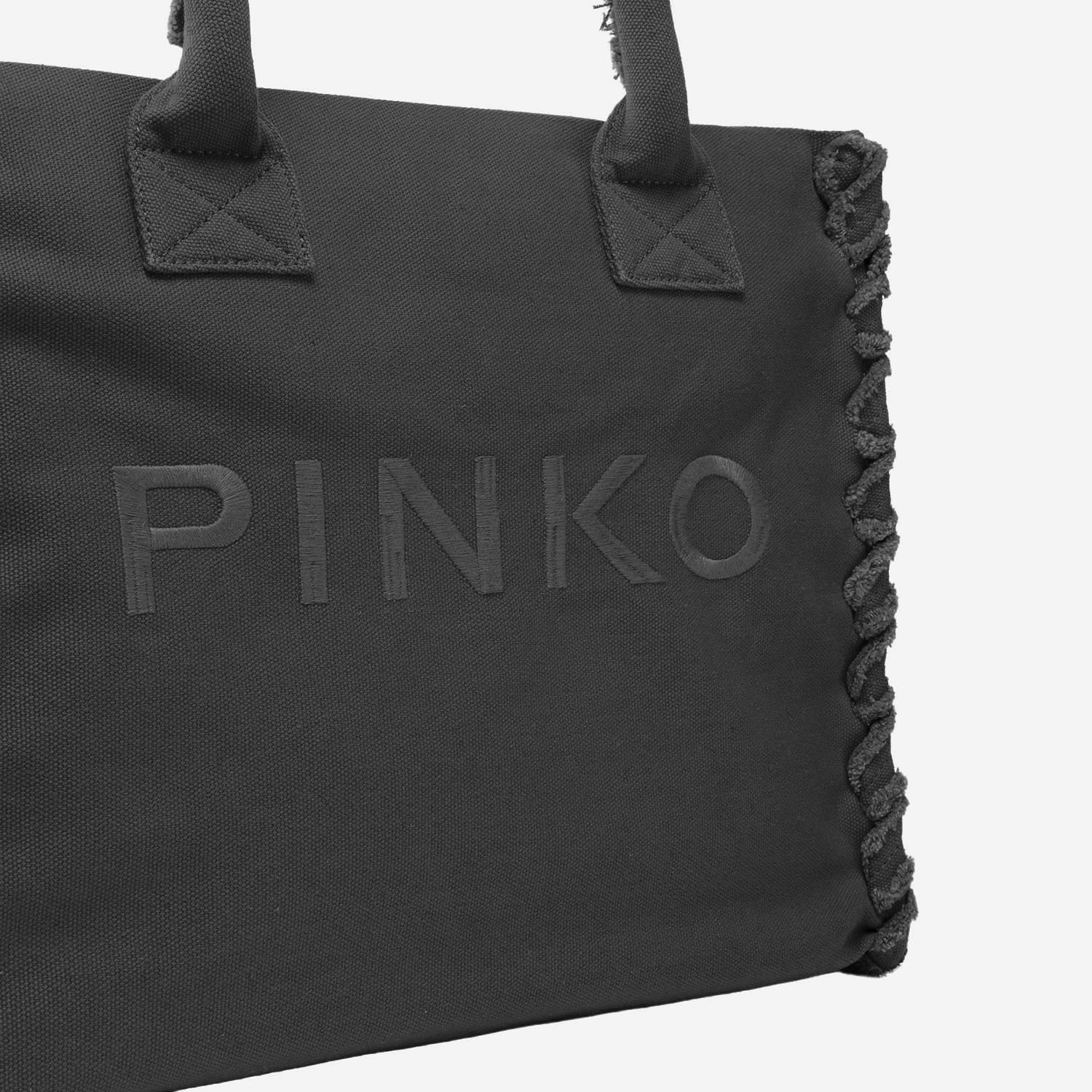BORSA SHOPPER IN COTONE CON LOGO 106673 A3A4Z99 PINKO 