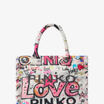 BORSA SHOPPER IN COTONE CON LOGO 106673 A3B6ZW0Q PINKO 