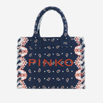 BORSA SHOPPER IN COTONE CON LOGO 106673 A3B7GA0Q PINKO 