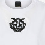T-SHIRT CROPPED CON RICAMO LOVE BIRDS 106814 A3AMZZ1 PINKO 