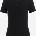 T-SHIRT CON RICAMO LOVE BIRDS IN COTONE STRETCH 106815 A3ALZ99 PINKO 