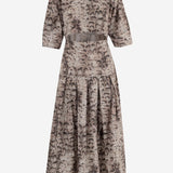Abito in cotone con motivo animalier 106850 A3B1CZ9 PINKO 