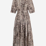 Abito in cotone con motivo animalier 106850 A3B1CZ9 PINKO 