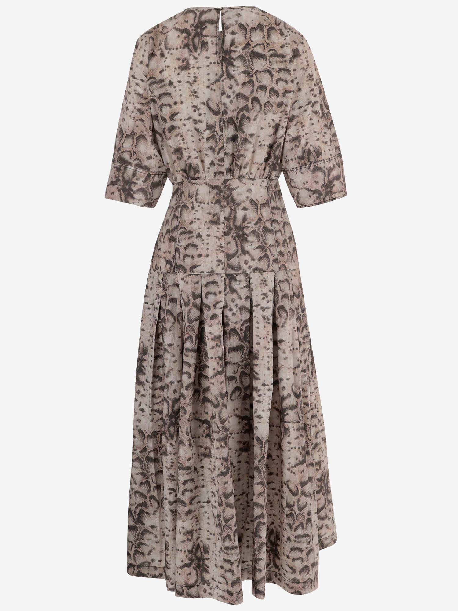 Abito in cotone con motivo animalier 106850 A3B1CZ9 PINKO 
