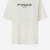 T-SHIRT IN COTONE CON STAMPA LOGO 106872 A3B3Z05 PINKO 