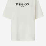 T-SHIRT IN COTONE CON STAMPA LOGO 106872 A3B3Z05 PINKO 