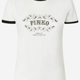 T-SHIRT IN COTONE CON STAMPA LOGO 106902 A3C2ZZ1 PINKO 