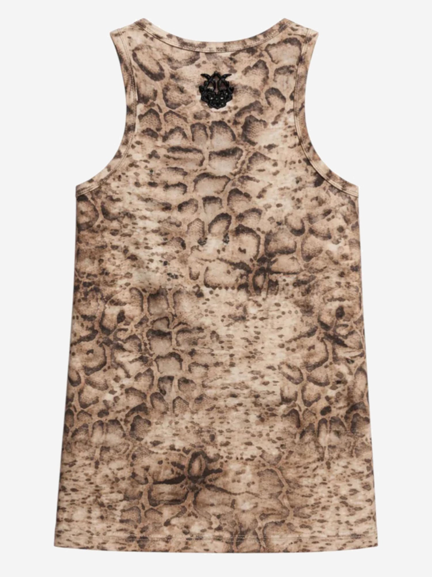 CANOTTA IN COTONE STRETCH CON MOTIVO ANIMALIER 106919 A3DPCZ9 PINKO 