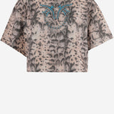T-shirt cropped in cotone con logo 106921 A3C8CZ9 PINKO 