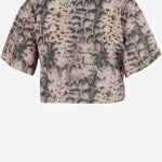 T-shirt cropped in cotone con logo 106921 A3C8CZ9 PINKO 