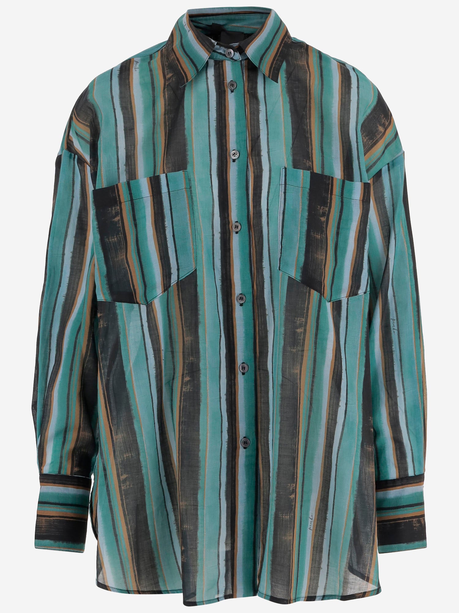 CAMICIA IN COTONE CON MOTIVO A RIGHE 106990 A3CHSD3 PINKO 
