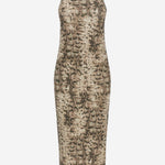 Abito in cotone stretch con motivo animalier 106993 A3DPCZ9 PINKO 