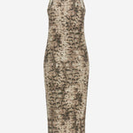 Abito in cotone stretch con motivo animalier 106993 A3DPCZ9 PINKO 