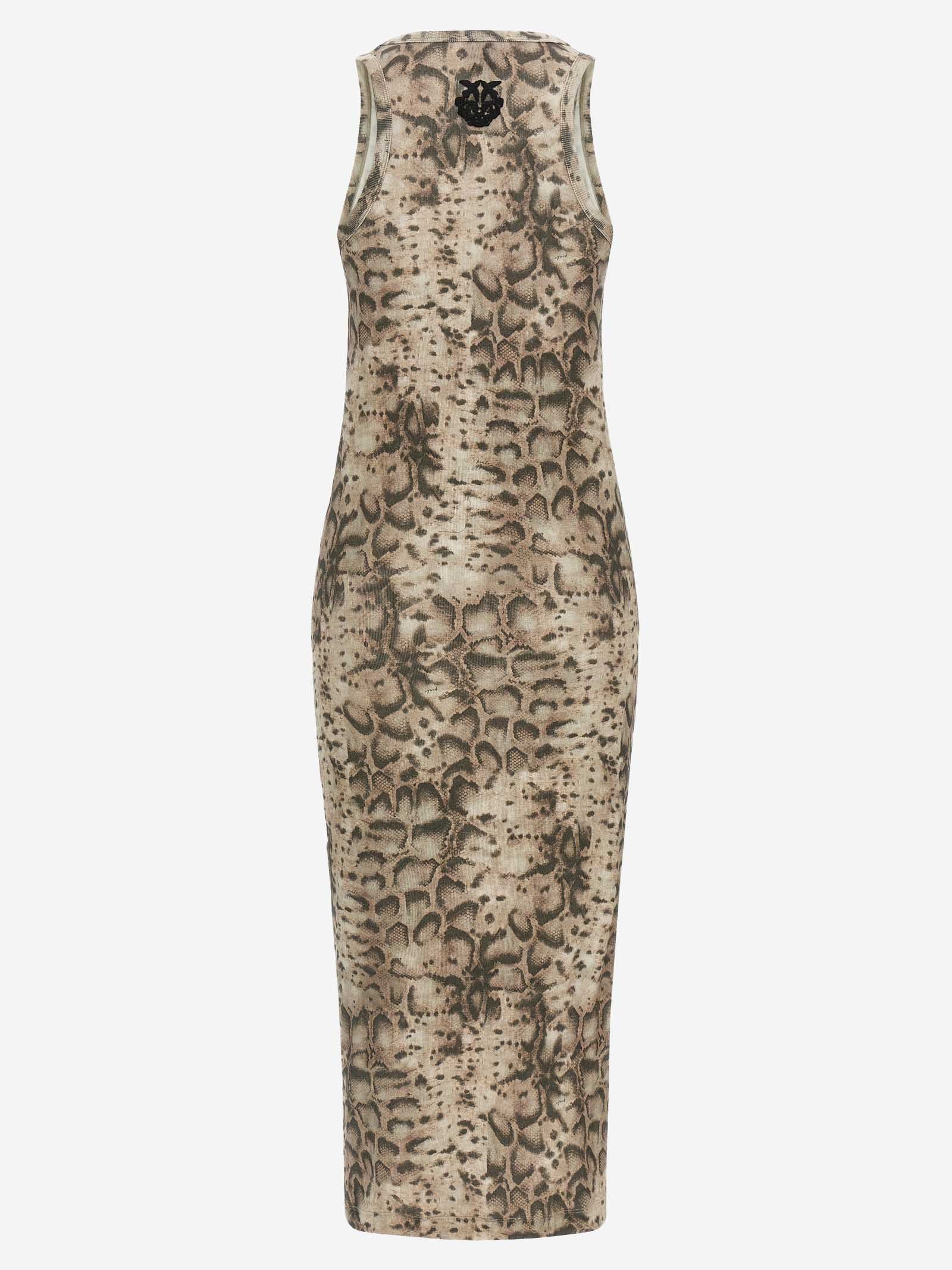 Abito in cotone stretch con motivo animalier 106993 A3DPCZ9 PINKO 