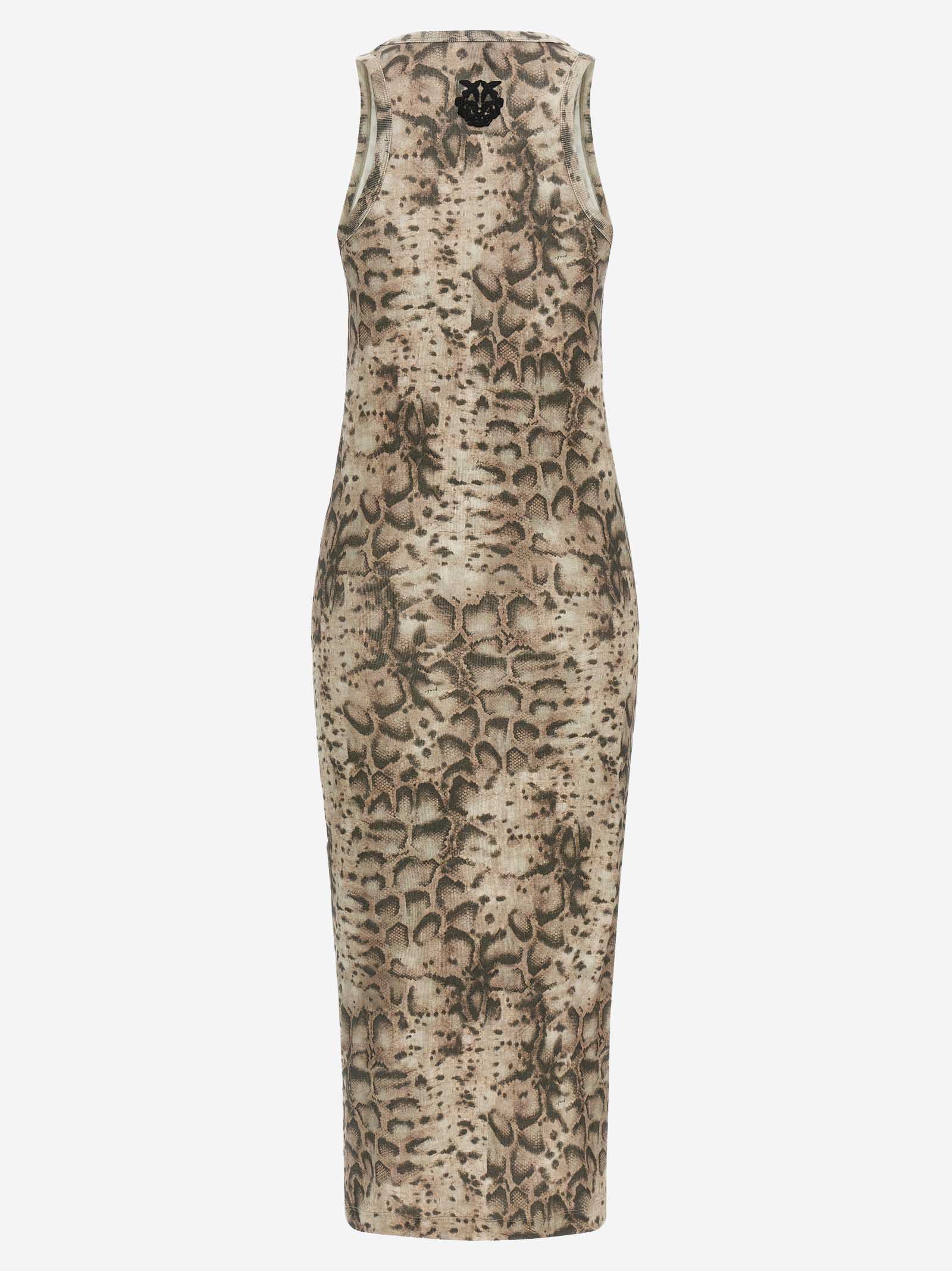 Abito in cotone stretch con motivo animalier 106993 A3DPCZ9 PINKO 