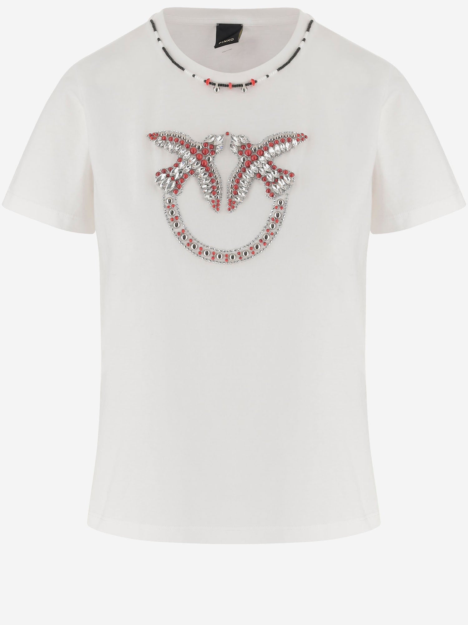 T-shirt in cotone con logo 107094 A3C7ZR2 PINKO 