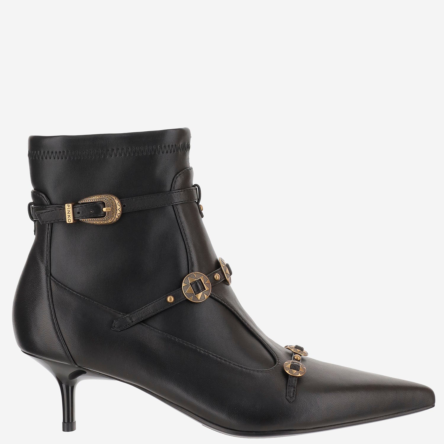 STIVALETTI GLORIA IN MISTO PELLE CON CINTURINI DECORATIVI SD0493 P003Z99 PINKO 