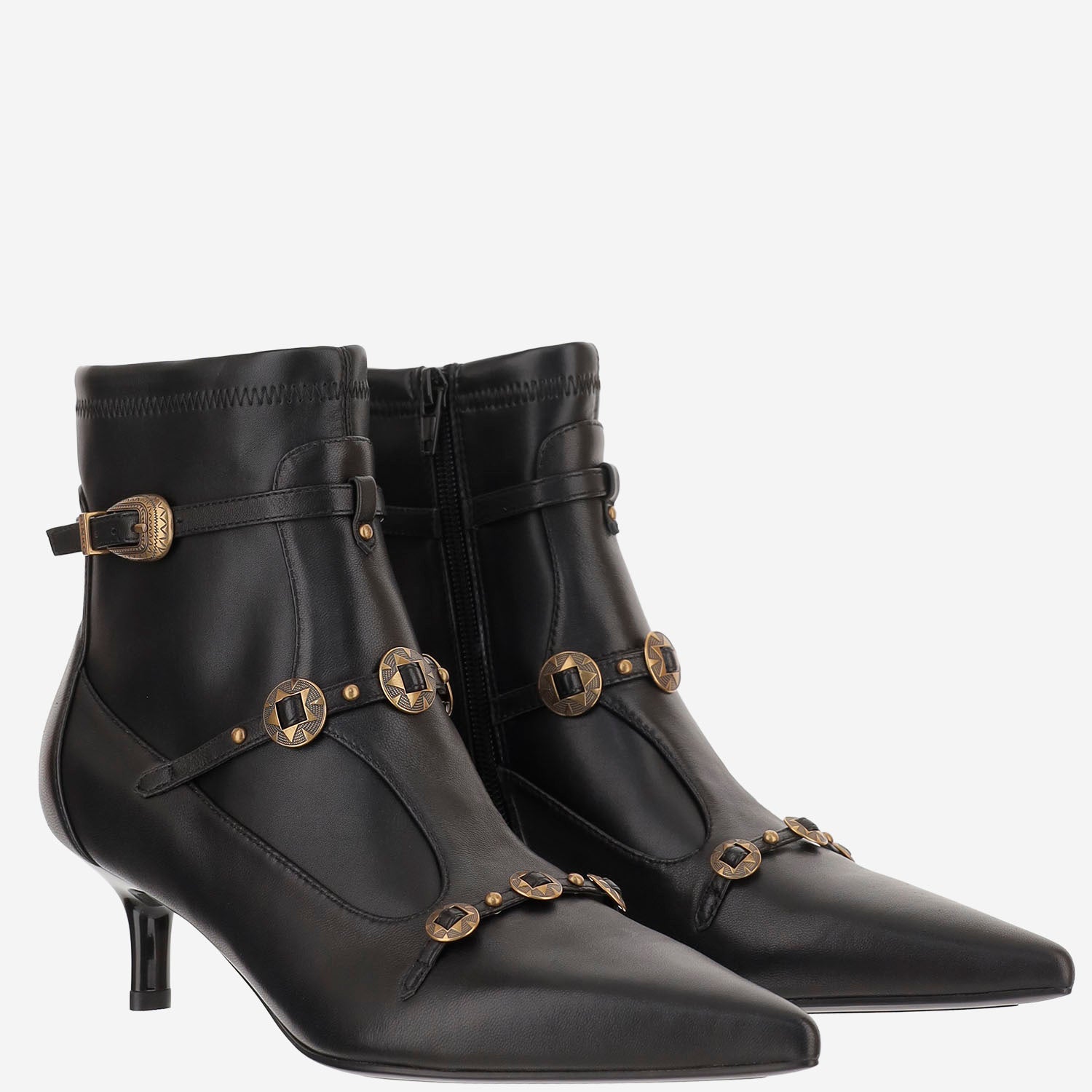 STIVALETTI GLORIA IN MISTO PELLE CON CINTURINI DECORATIVI SD0493 P003Z99 PINKO 