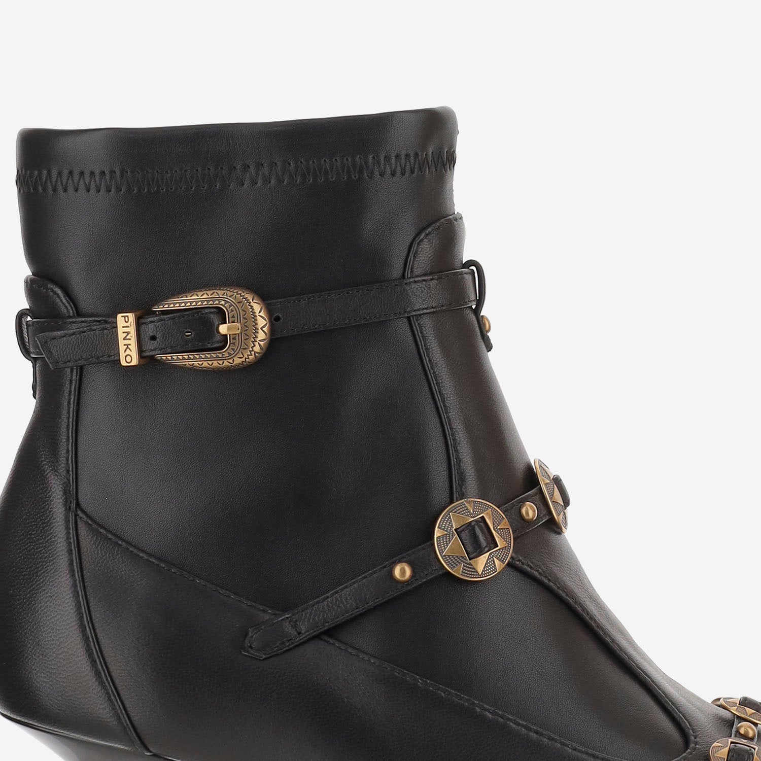 STIVALETTI GLORIA IN MISTO PELLE CON CINTURINI DECORATIVI SD0493 P003Z99 PINKO 