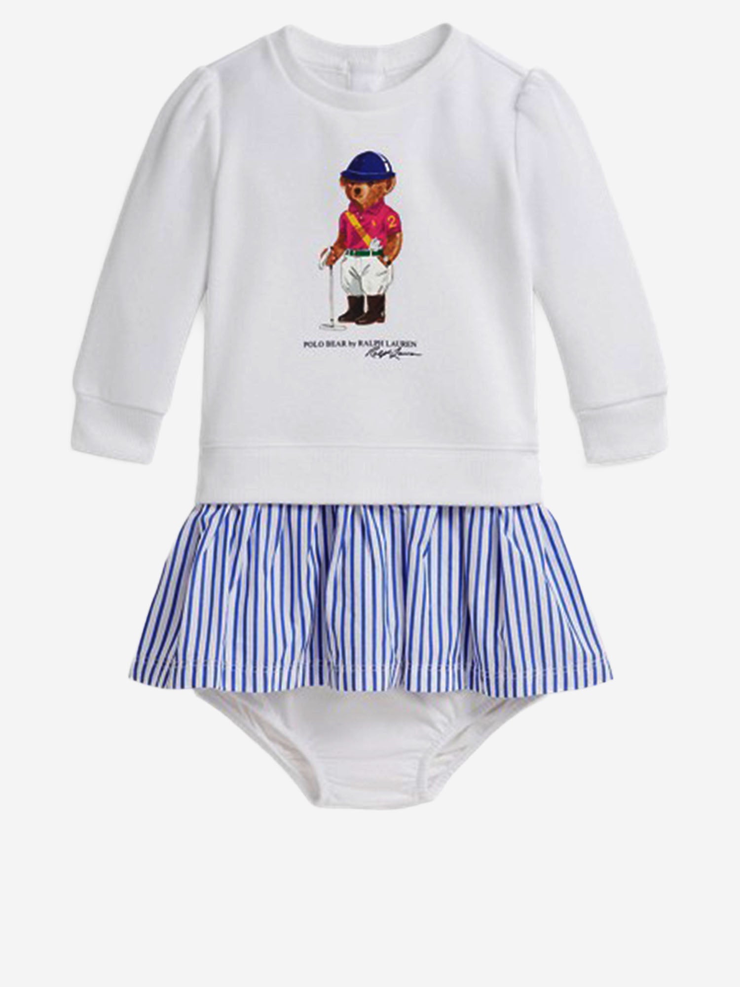 SET DUE PEZZI CON STAMPA POLO BEAR 310A96187001 WHITE POLO RALPH LAUREN KIDS 