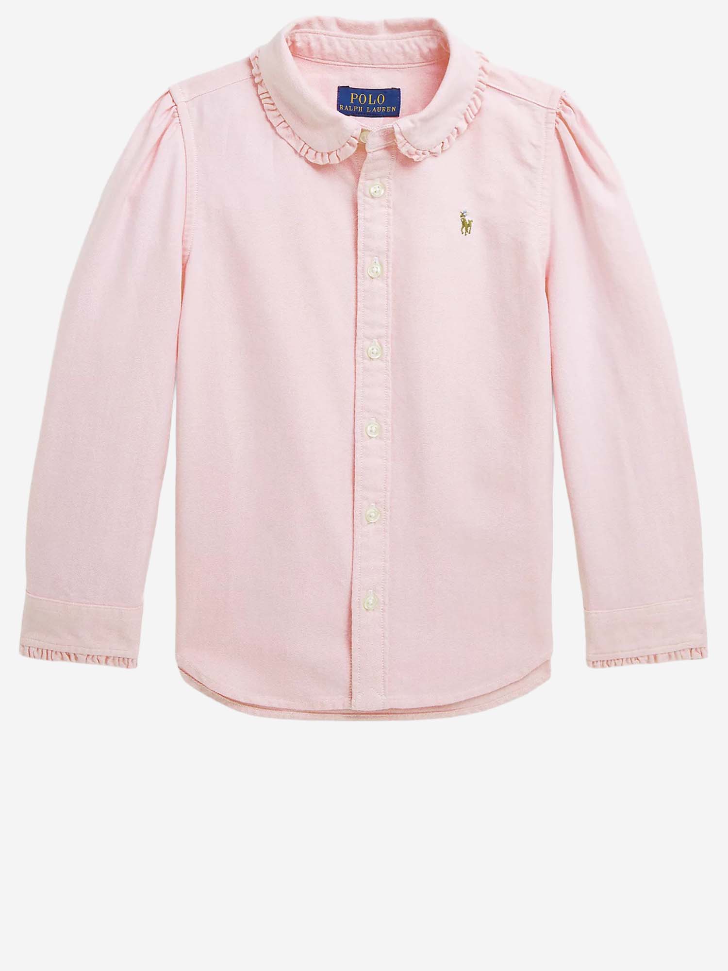 CAMICIA IN COTONE CON VOLANT 312929954 002 POLO RALPH LAUREN KIDS 