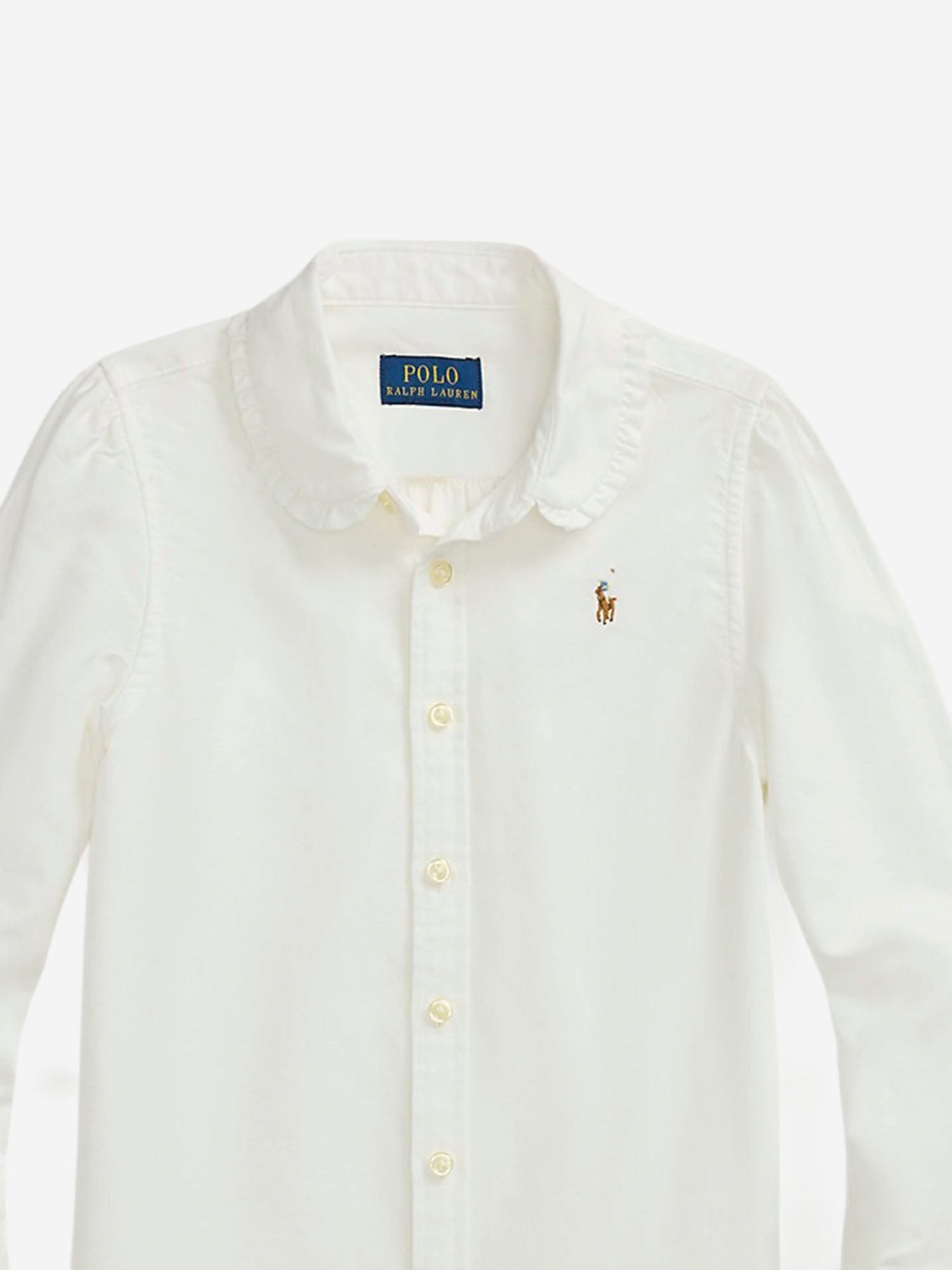 CAMICIA IN COTONE CON VOLANT 312929954 004 POLO RALPH LAUREN KIDS 
