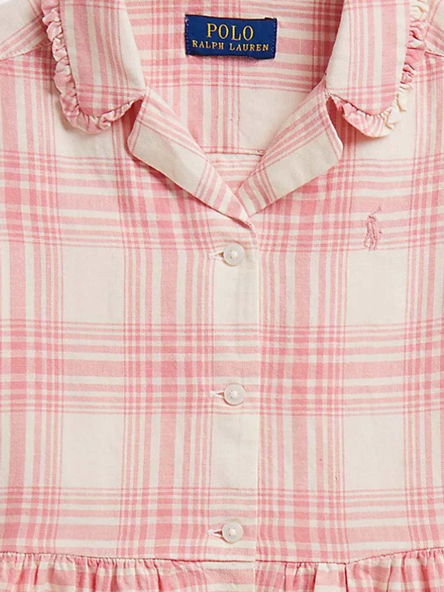 Abito in cotone e lino 312A11968 001 POLO RALPH LAUREN KIDS 