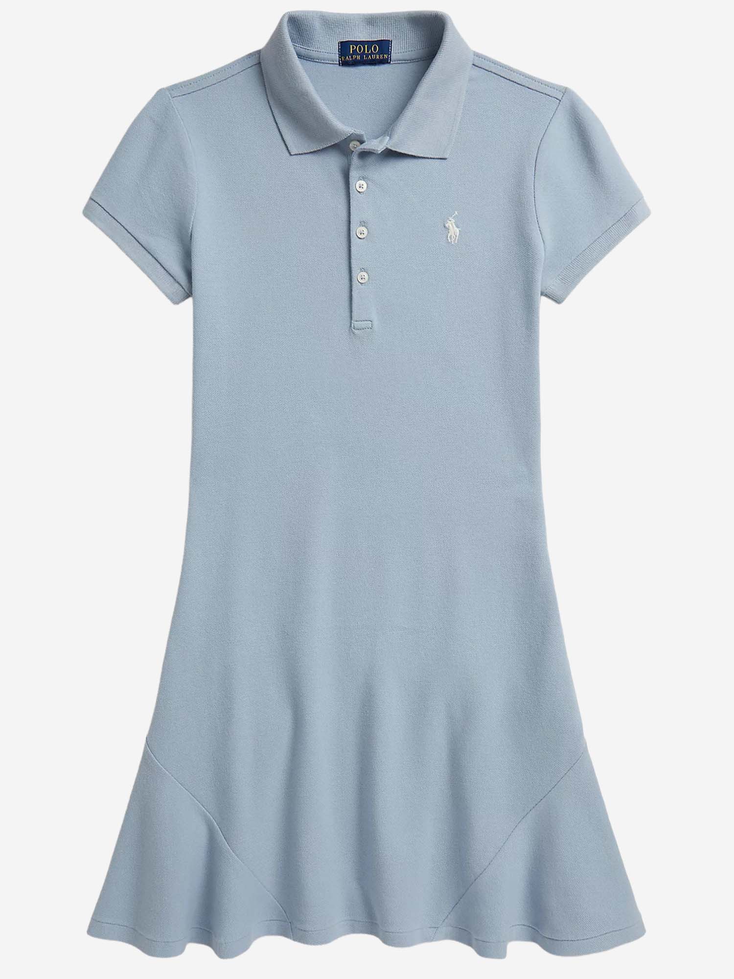 Abito in cotone stretch con logo 313934962 502 POLO RALPH LAUREN KIDS 