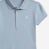 Abito in cotone stretch con logo 313934962 502 POLO RALPH LAUREN KIDS 
