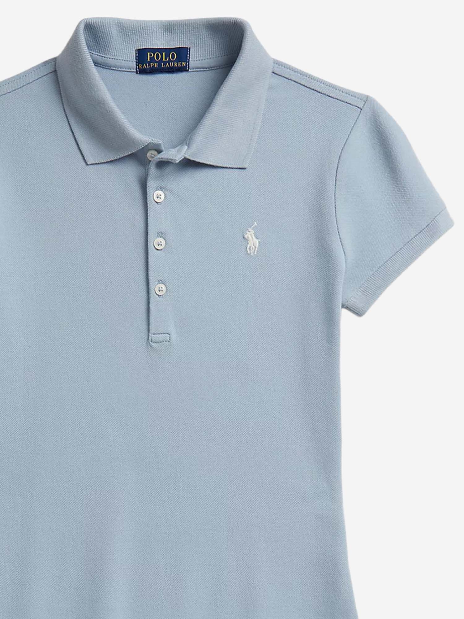 Abito in cotone stretch con logo 313934962 502 POLO RALPH LAUREN KIDS 