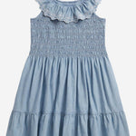 ABITO IN COTONE CON CORPETTO SMOCK E VOLANT 313A11755 001 POLO RALPH LAUREN KIDS 