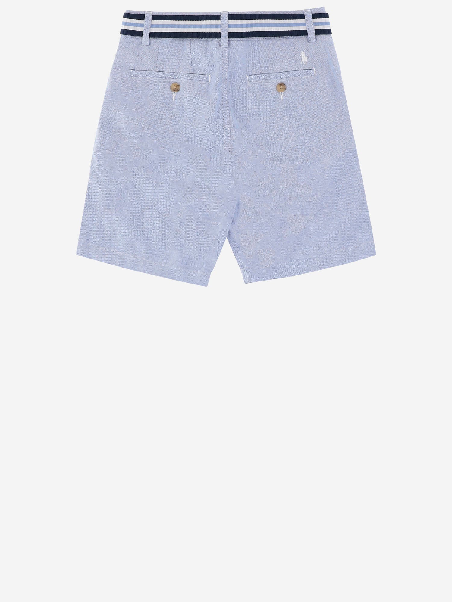 PANTALONI CORTI IN COTONE CON CINTURA A RIGHE 323963291 500 POLO RALPH LAUREN KIDS 