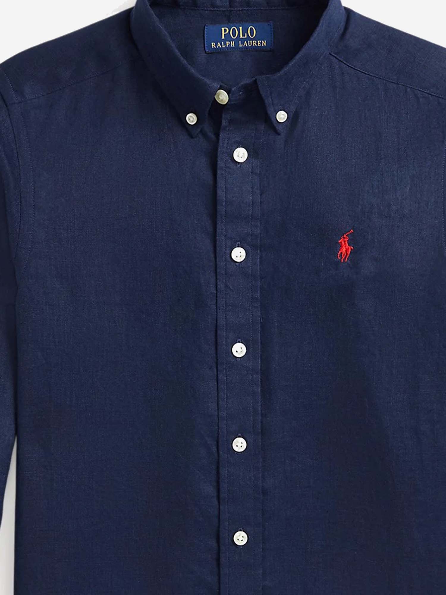 CAMICIA IN LINO CON LOGO 323967600 004 POLO RALPH LAUREN KIDS 