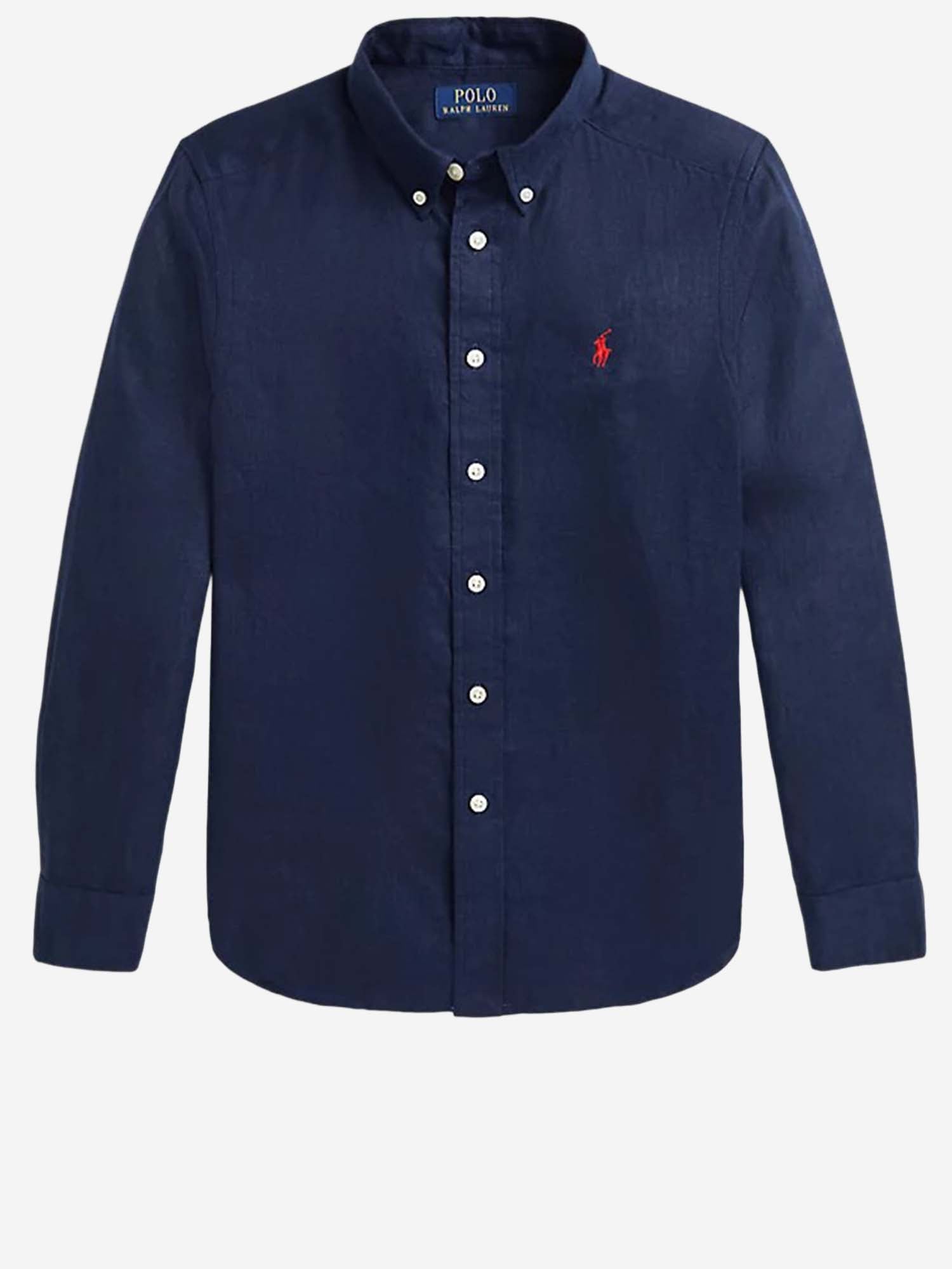 CAMICIA IN LINO CON LOGO 323967600 004 POLO RALPH LAUREN KIDS 