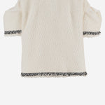 GIACCA BOUCLÉ CON PROFILI A CONTRASTO 08322 151 SACAI 
