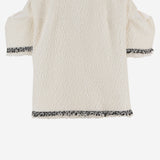 GIACCA BOUCLÉ CON PROFILI A CONTRASTO 08322 151 SACAI 