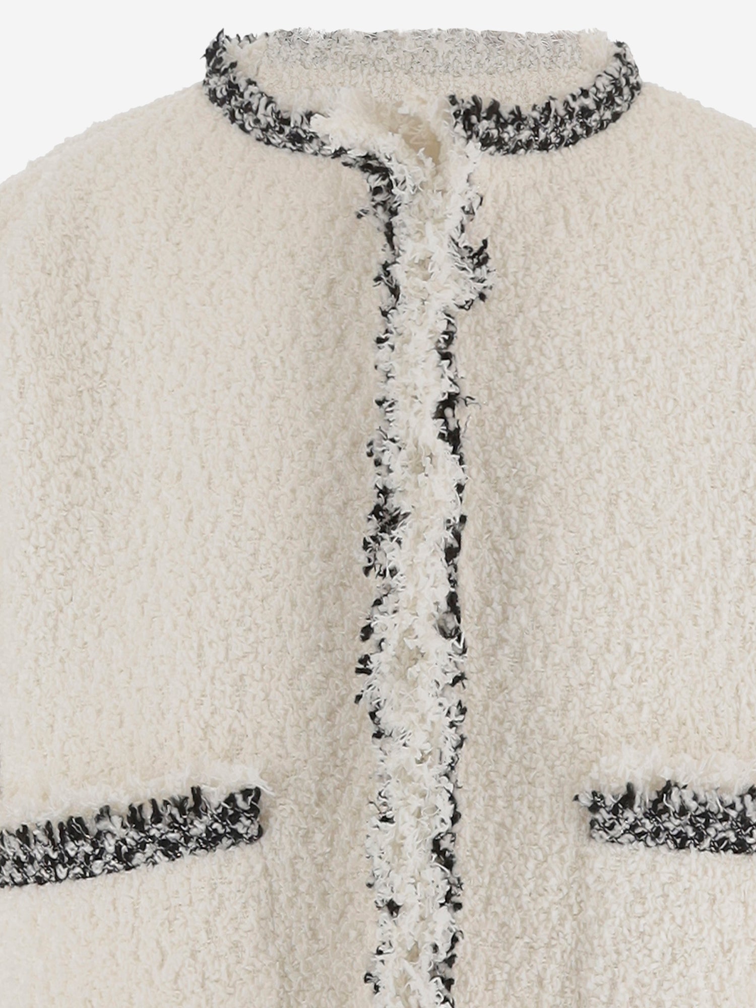 GIACCA BOUCLÉ CON PROFILI A CONTRASTO 08322 151 SACAI 