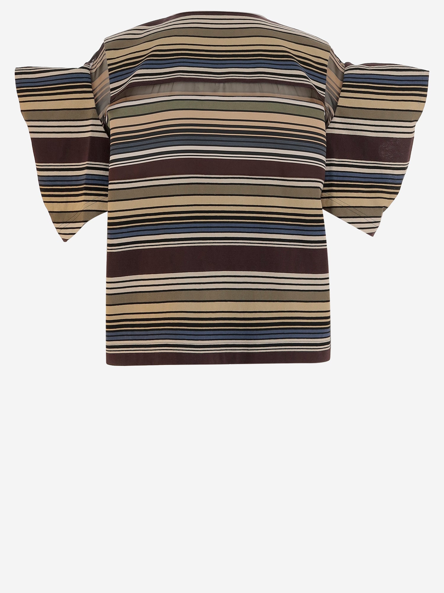 T-SHIRT IN COTONE A RIGHE CON DETTAGLIO IN PIZZO 08379 615 SACAI 