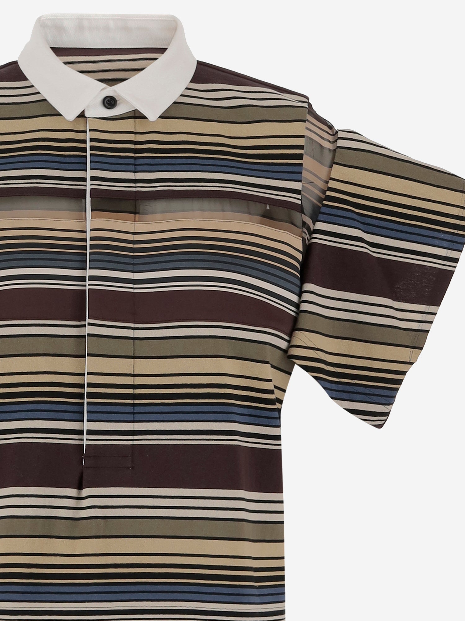 T-SHIRT IN COTONE A RIGHE CON DETTAGLIO IN PIZZO 08379 615 SACAI 