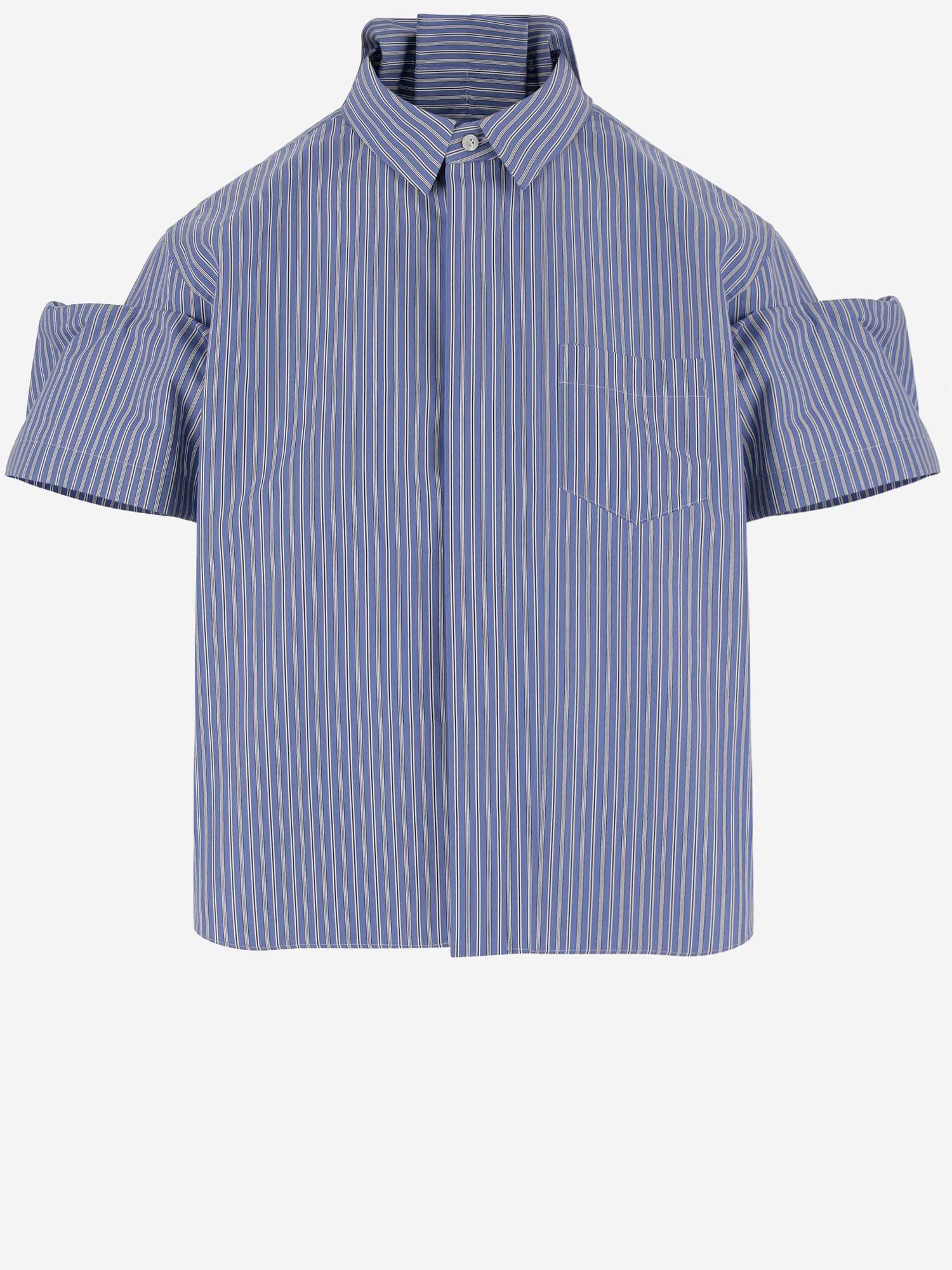CAMICIA IN MISTO COTONE CON PIEGHE POSTERIORI 08395 421 SACAI 