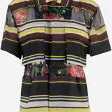 CAMICIA IN NYLON A RIGHE CON DETTAGLI TRASPARENTI 2608526 020 SACAI 