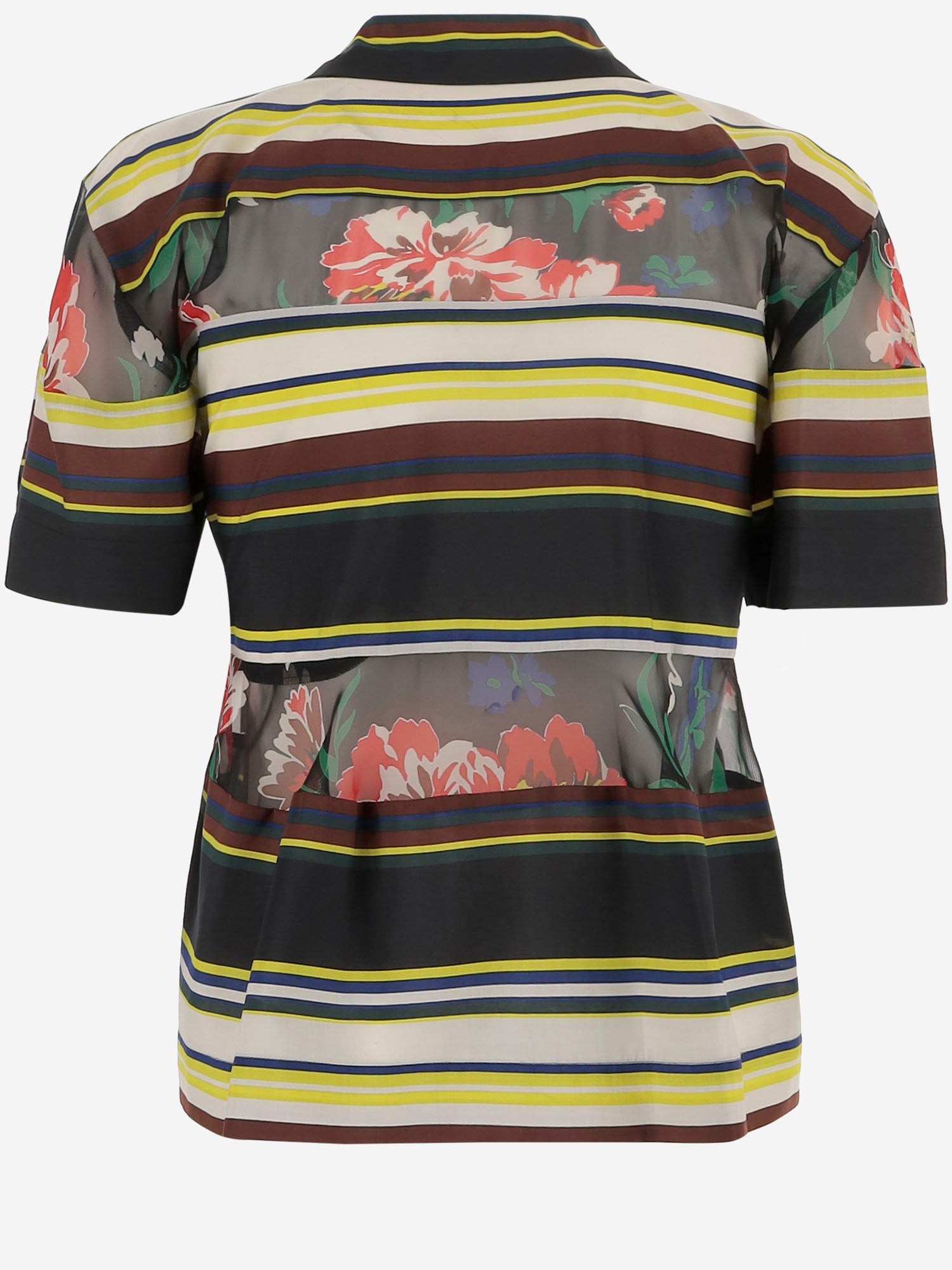 CAMICIA IN NYLON A RIGHE CON DETTAGLI TRASPARENTI 2608526 020 SACAI 