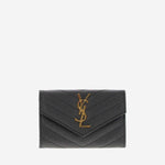 PORTAFOGLIO CASSANDRE IN PELLE 414404 BOW011000 SAINT LAURENT 