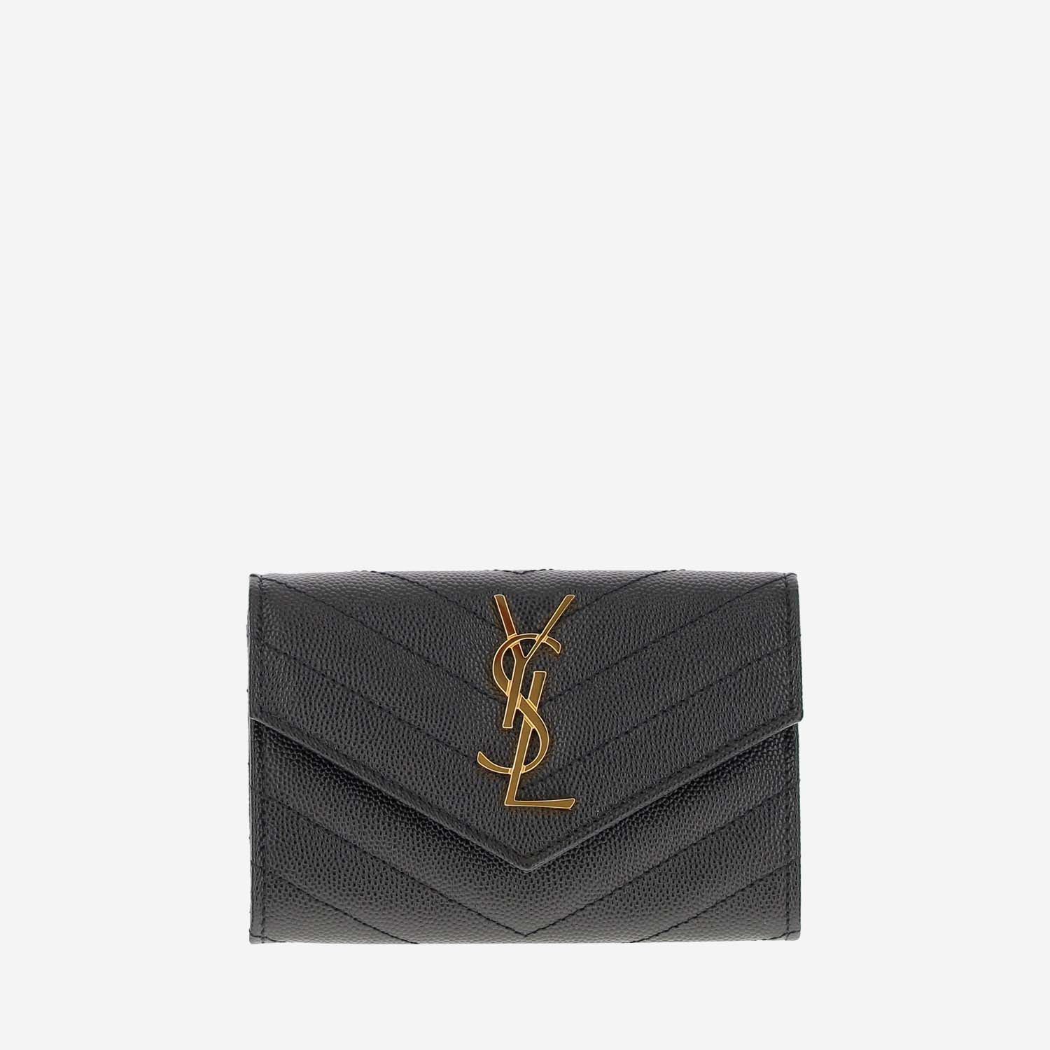 PORTAFOGLIO CASSANDRE IN PELLE 414404 BOW011000 SAINT LAURENT 